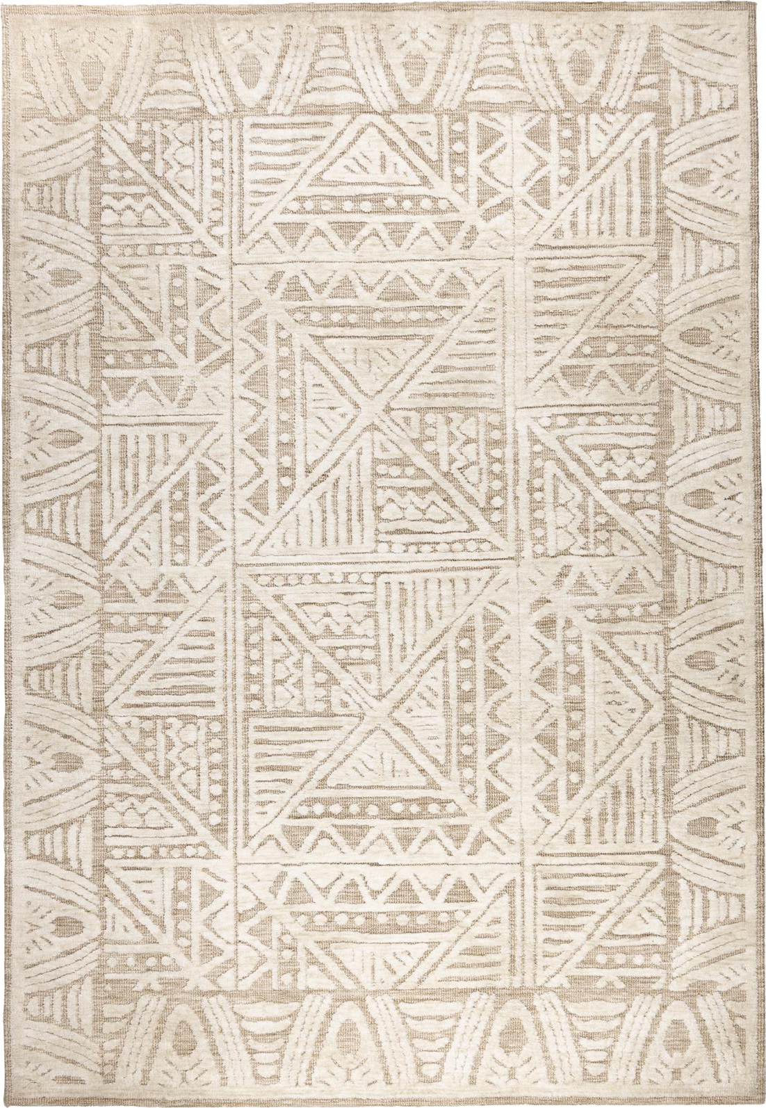 Gulvtæppe Studio White Cuzco 230ã 160 Cm Perlemor Håndlavet Polyester Med Bomuldsbagside