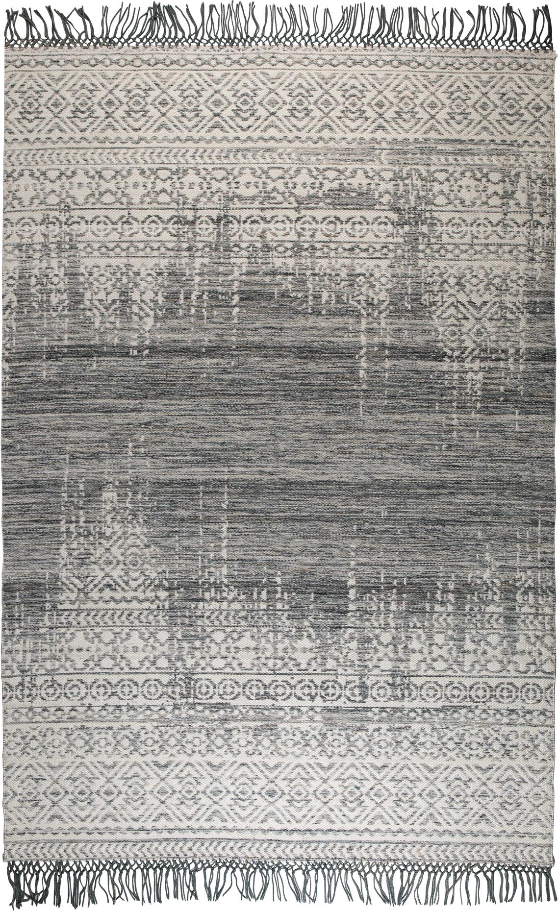 Gulvtæppe Studio White Liv 170x240 Cm 70 30 Uld Polyester Sølv Håndvævet Bomuldsbund