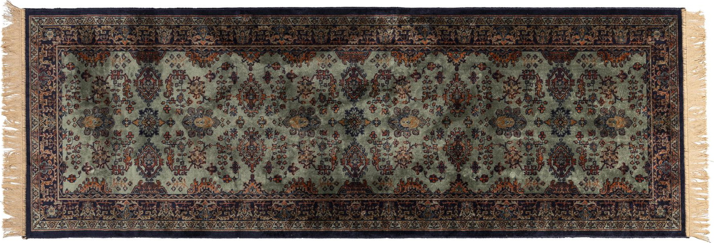 Gulvtæppe Studio White Raz 240x80 Cm Askegrå Viskose Med Symmetrisk Mønster Og Skridsikker Sbr-bund
