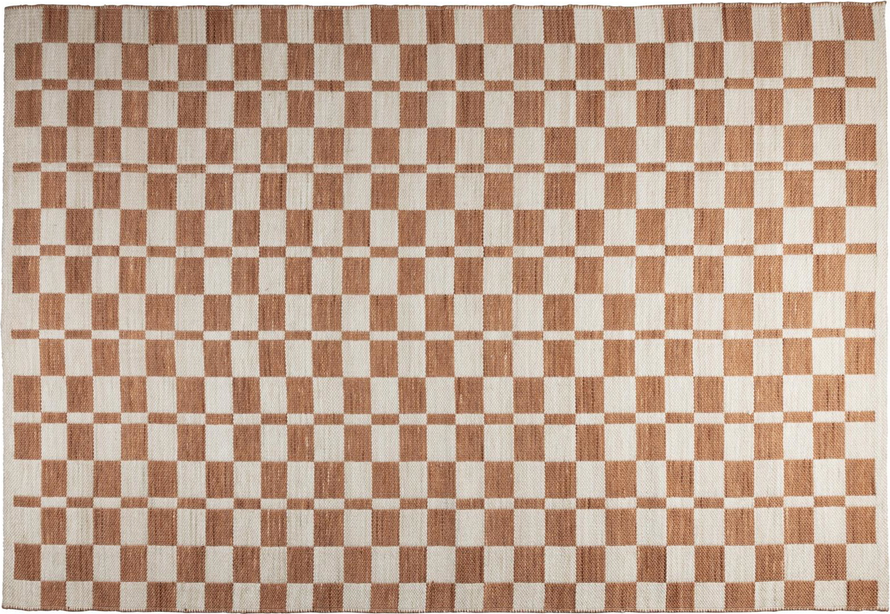 Gulvtæppe Zuiver Checker i Genanvendt PET - Stenlysgrå 160x230 cm