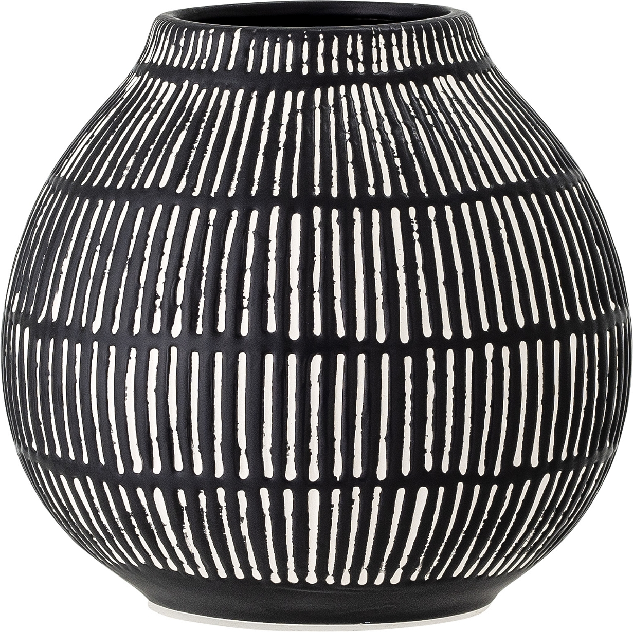 Elegant Sort Stentøj Vase med Mønster fra Bloomingville