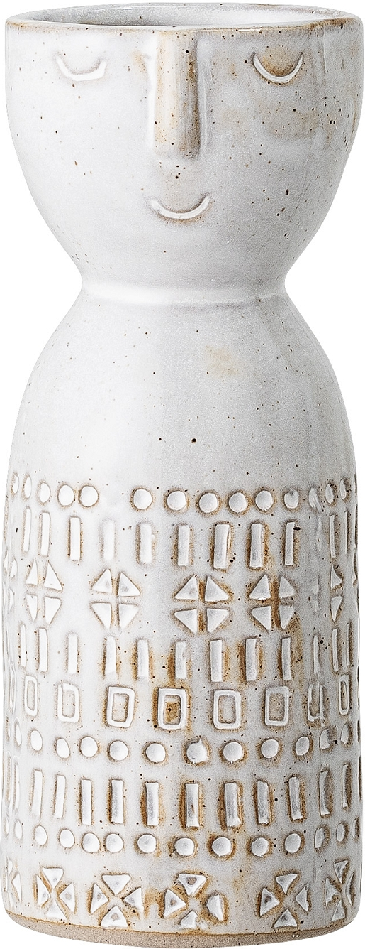 Gulvvase Bloomingville Embla ø6ã 14   Cm Hvid Håndlavet Stentøj