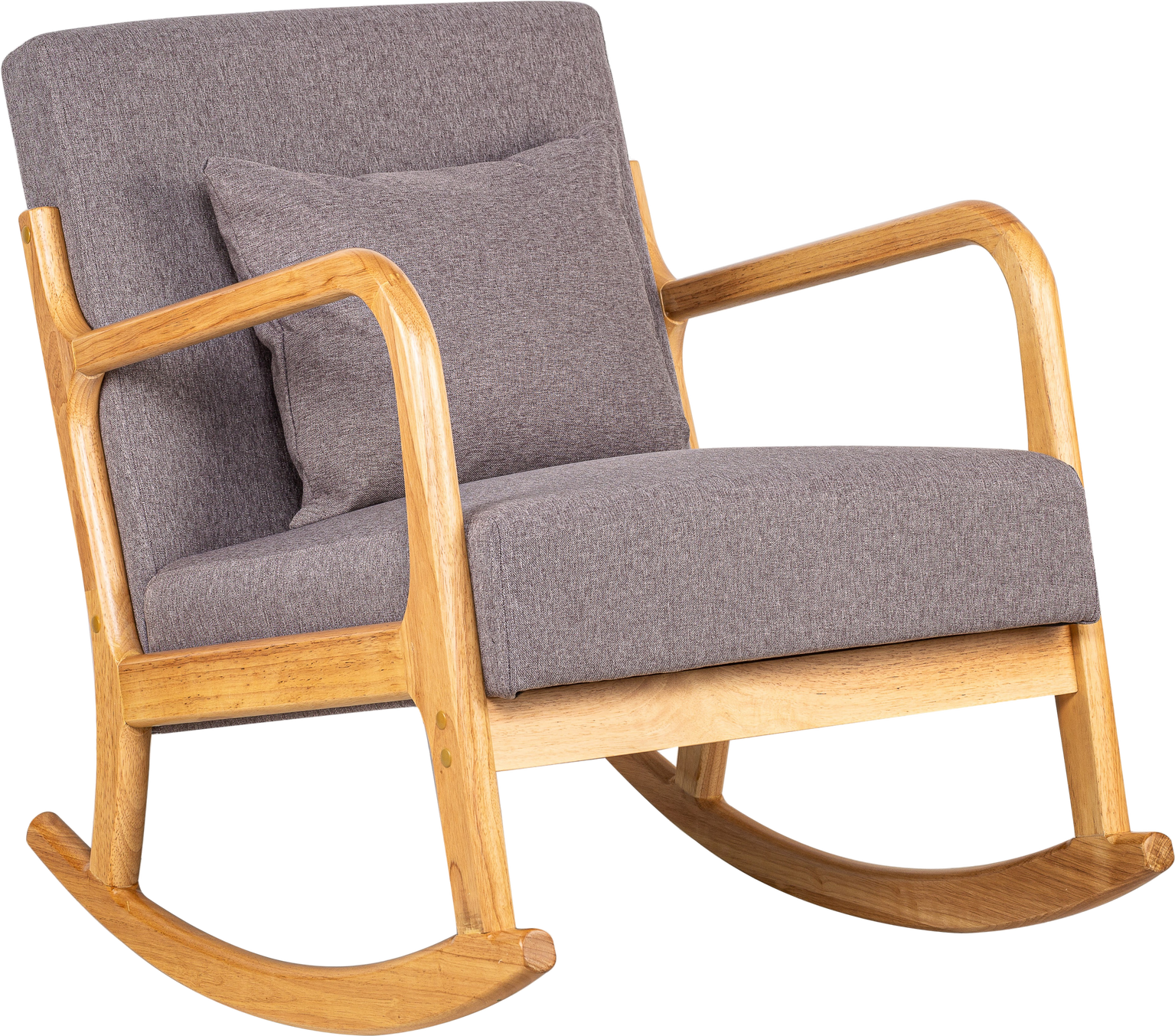 Gyngestol Nordlys Furniture Diana Fsc-certificeret Gummitræ Grå Oeko-tex Stof H80ã 64ã 88 Cm