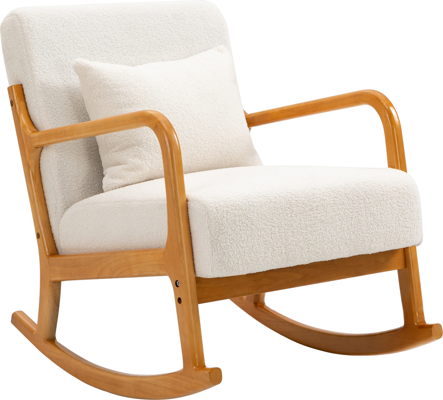 Gyngestol Nordlys Furniture Diana  Hvid Stof Og Fsc-certificeret Gummitræ  H80ã B64ã D88 Cm