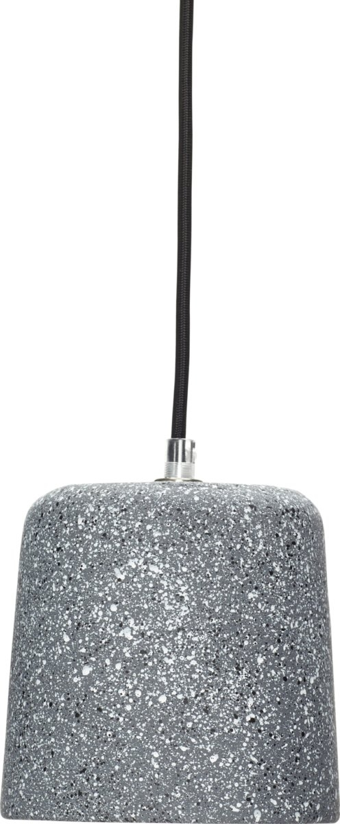 Hübsch Coneton Pendellampe   Cement ø14   H14 Cm Grå Hvid   Kompakt Industrielt Design