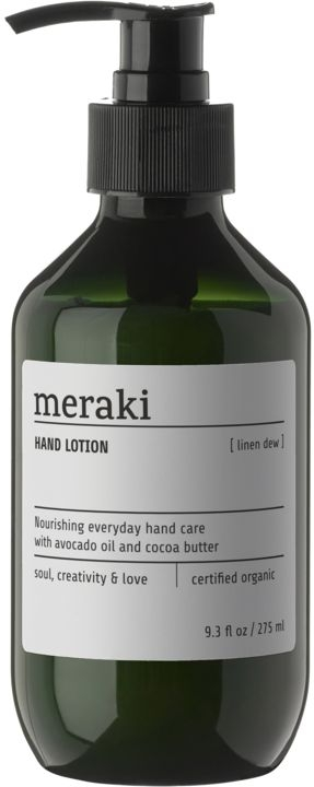Håndlotion Meraki Linen Dew økologisk Ecocert Cosmos Med Aloe Vera  Kakaosmør   Avocadoolie Og  -vitamin