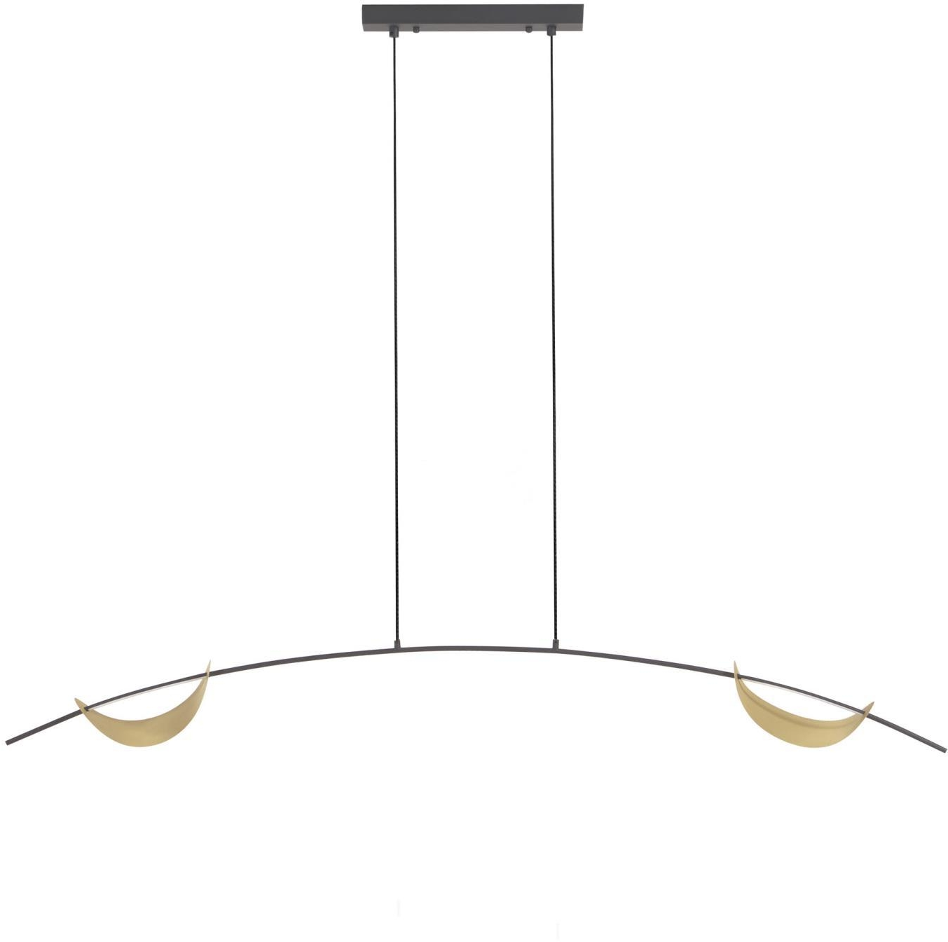 Hængelampe Kave Home Anatolia Led Loftlampe   Sort Metal Med Gylden Mesh