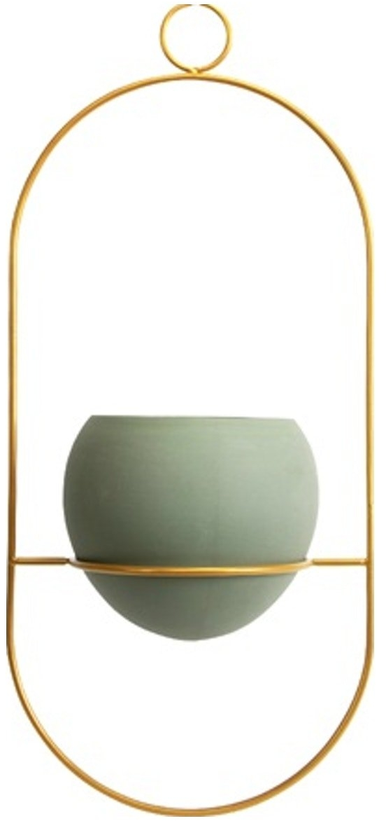 Hængende Urtepotteskjuler Og Plantekrukke House Of Sander Kera Jern Oliven Guld H12 5xb14 Cm