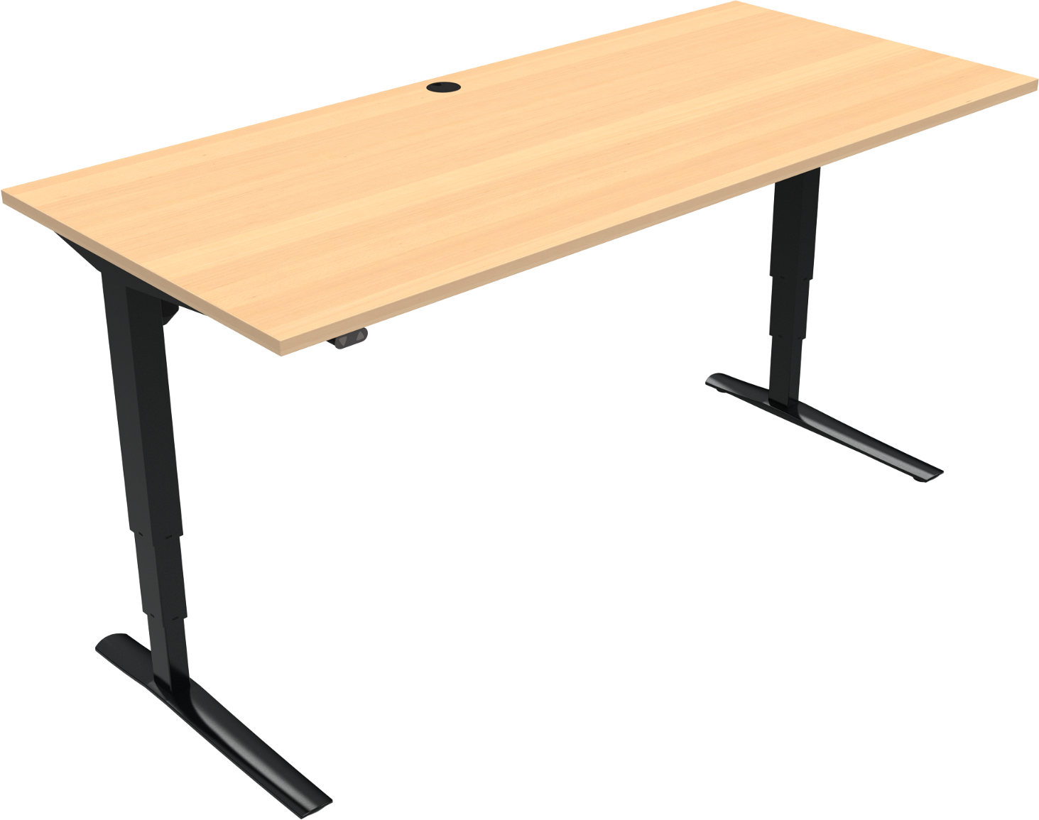 Hæve- og Sænkebord Zennord Rise Rest - 180x80 cm, Sort