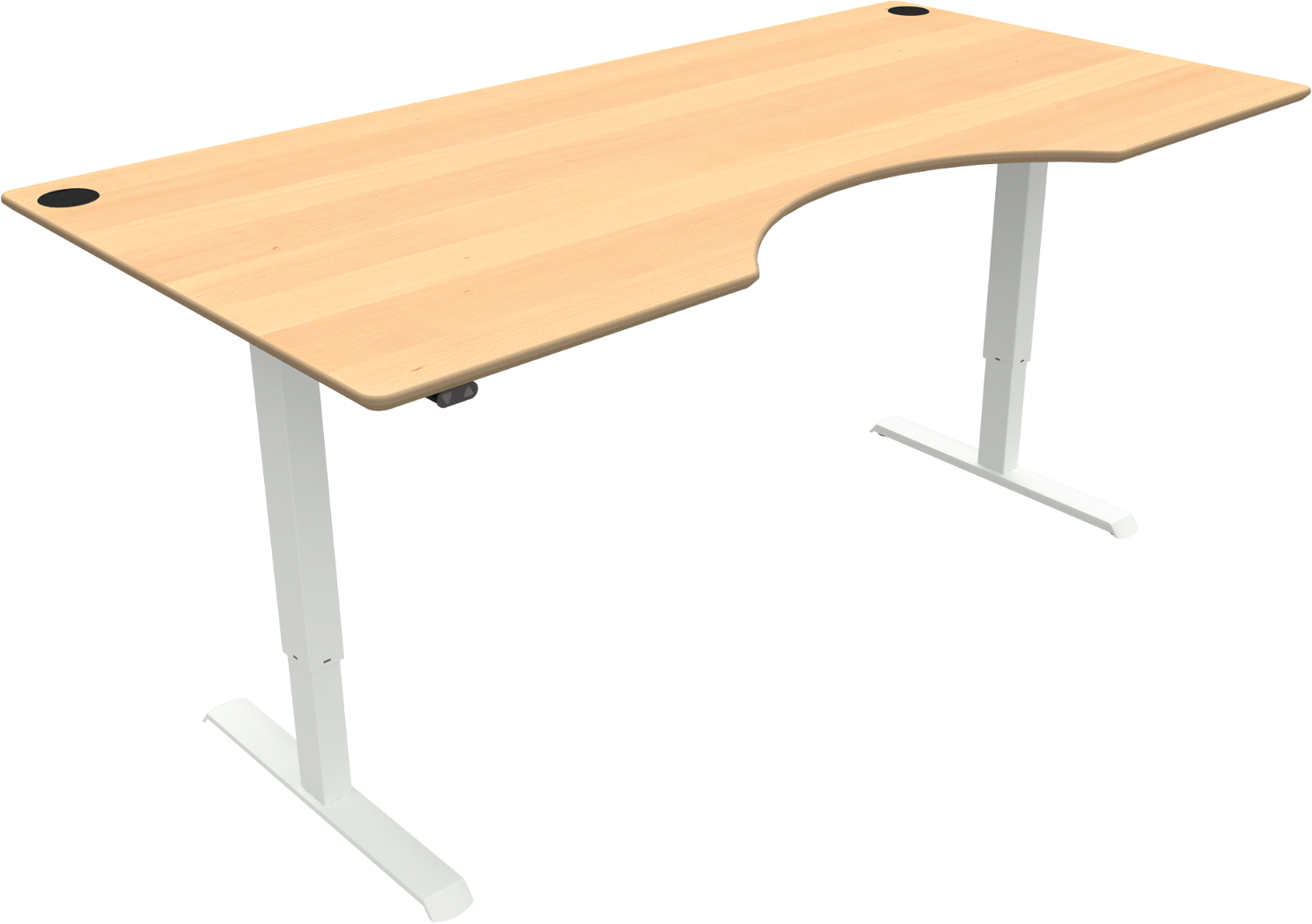 Hæve-sænkebord Zennord Adaptdesk i Bøg - Natur Hvid 200x100 cm