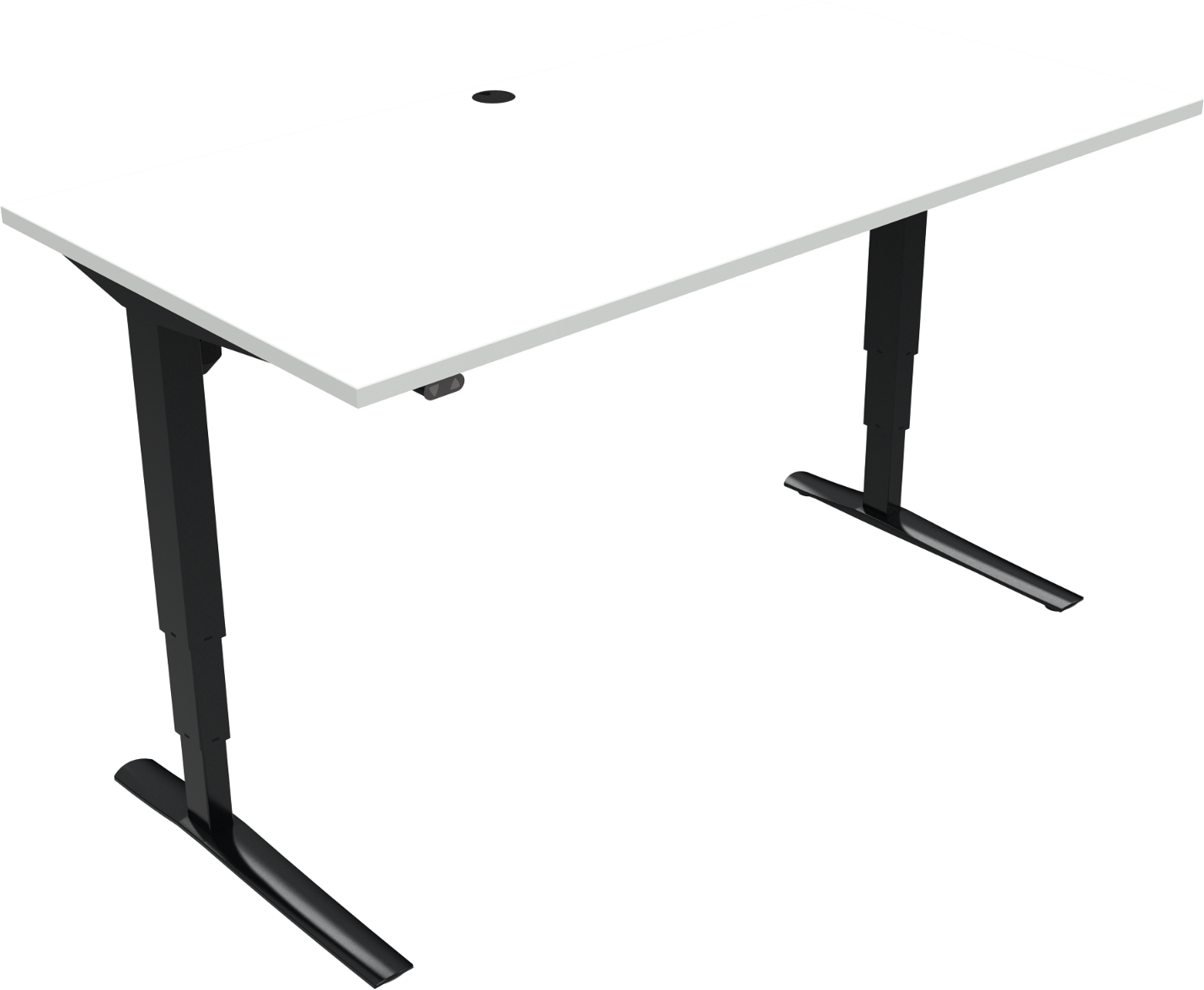 Hæve- Sænkebord Zennord Rise Rest Sit-stand Skrivebord 160   80 Cm Hvid Sort Mfc