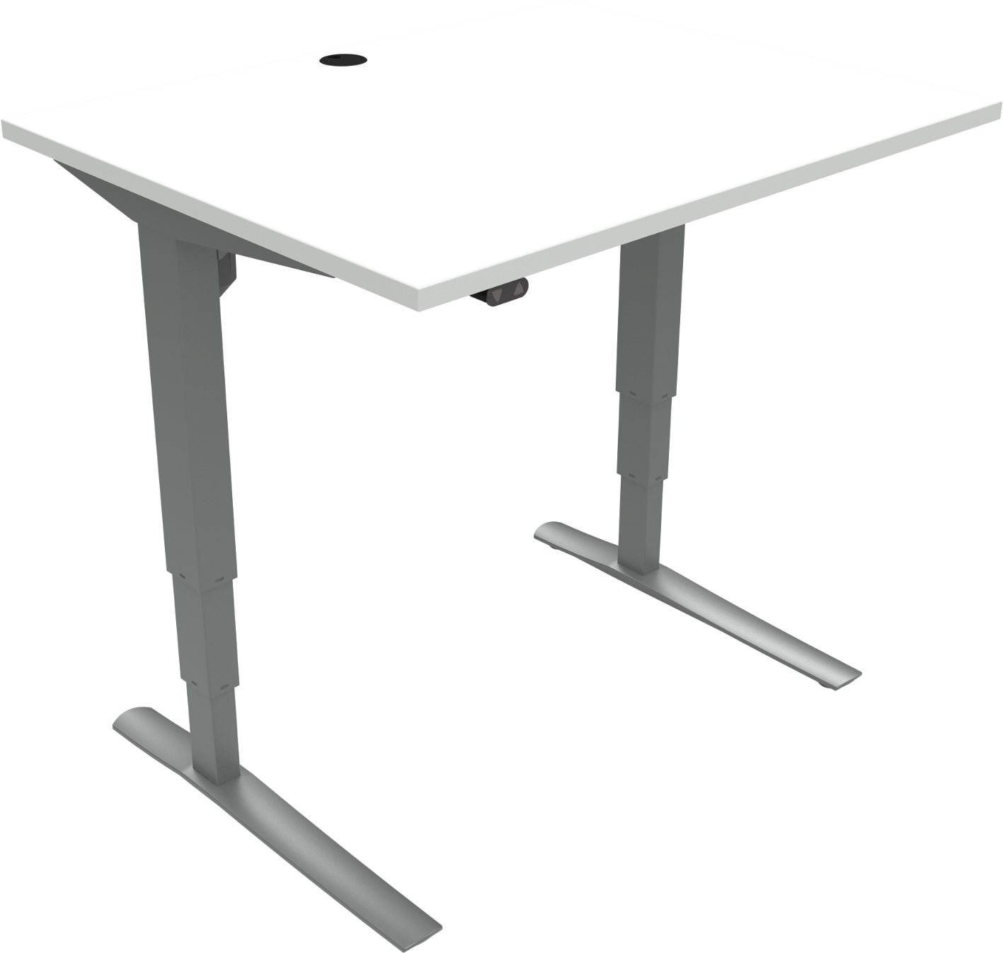 Hæve- og Sænkebord Zennord Rise Rest - Hvid/Sølv 100x80 cm