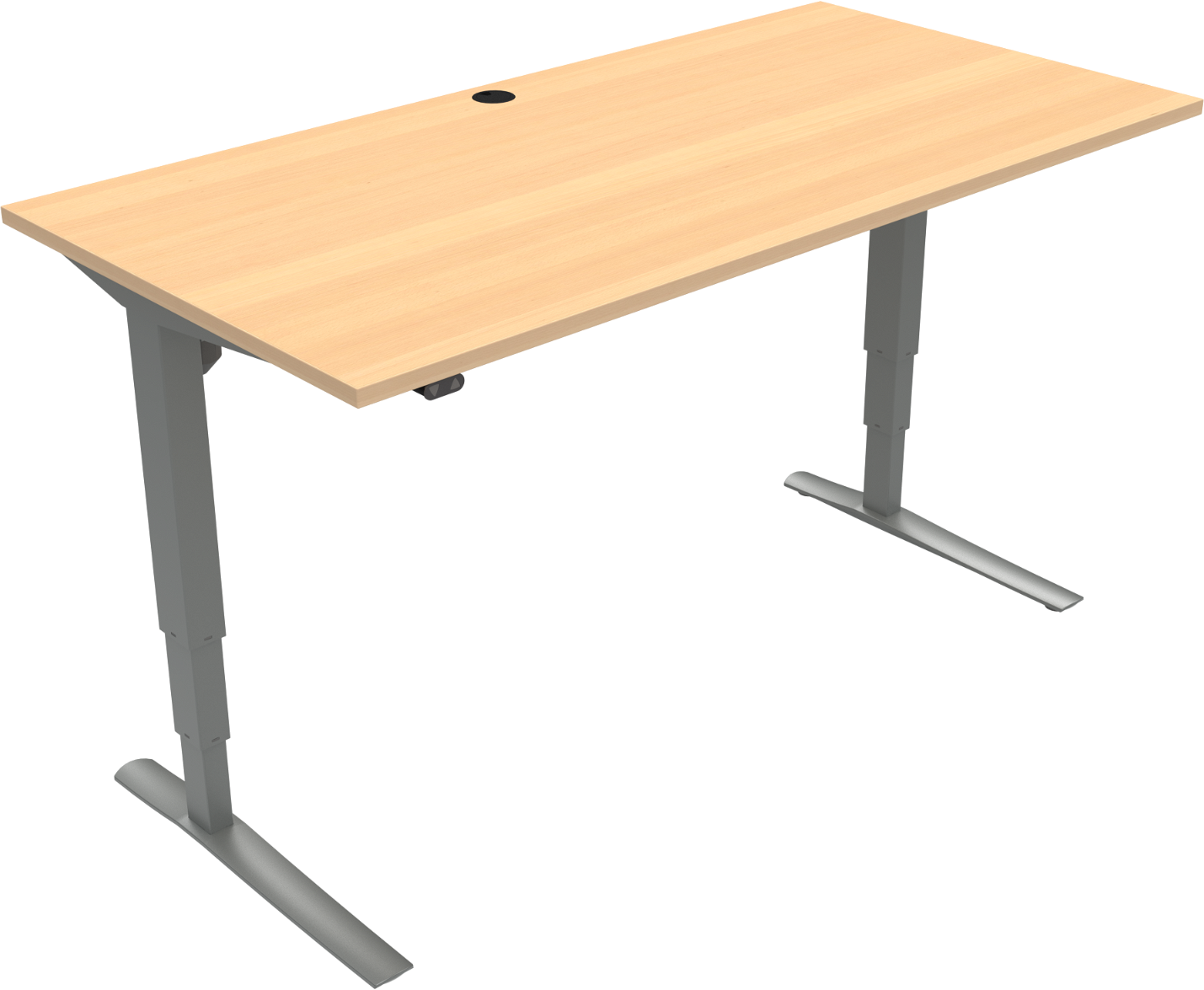 Hæve-sænkebord Zennord Rise & Rest - 160x80 cm i natur/sølv