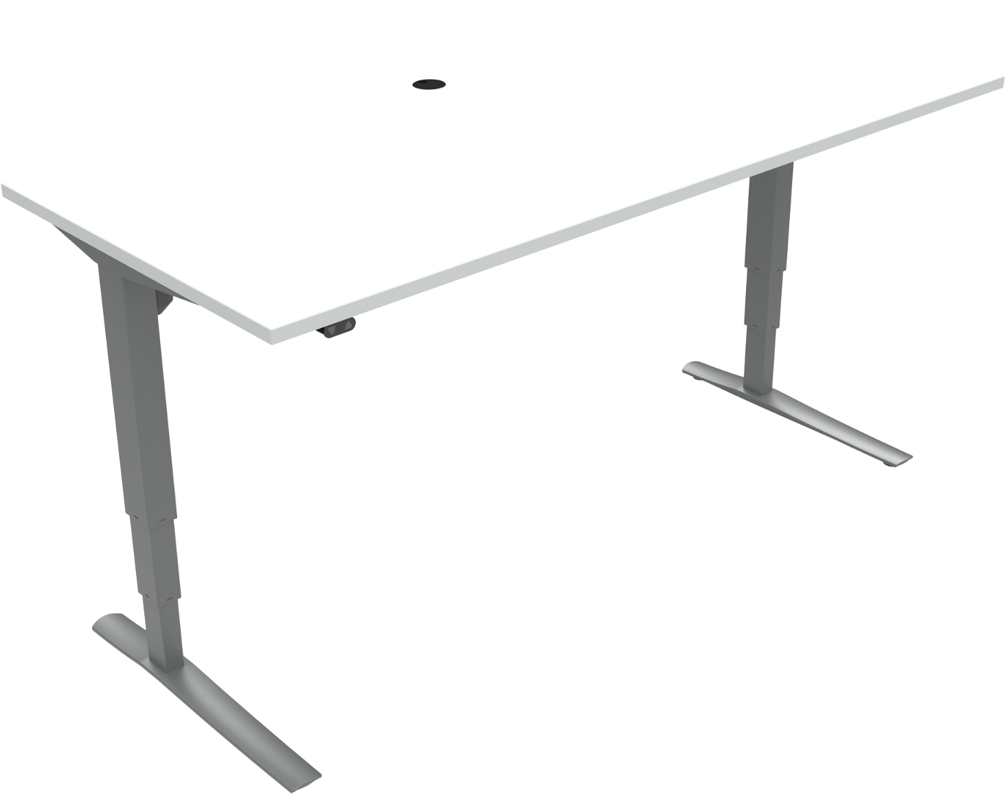 Hæve-sænkebord Zennord Rise Rest – 180x80 cm Hvid/Sølv