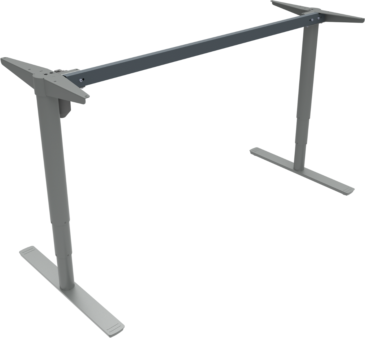 Ergonomisk Justerbart Hæve-Sænkebordstel i Sølv - 65-125 cm