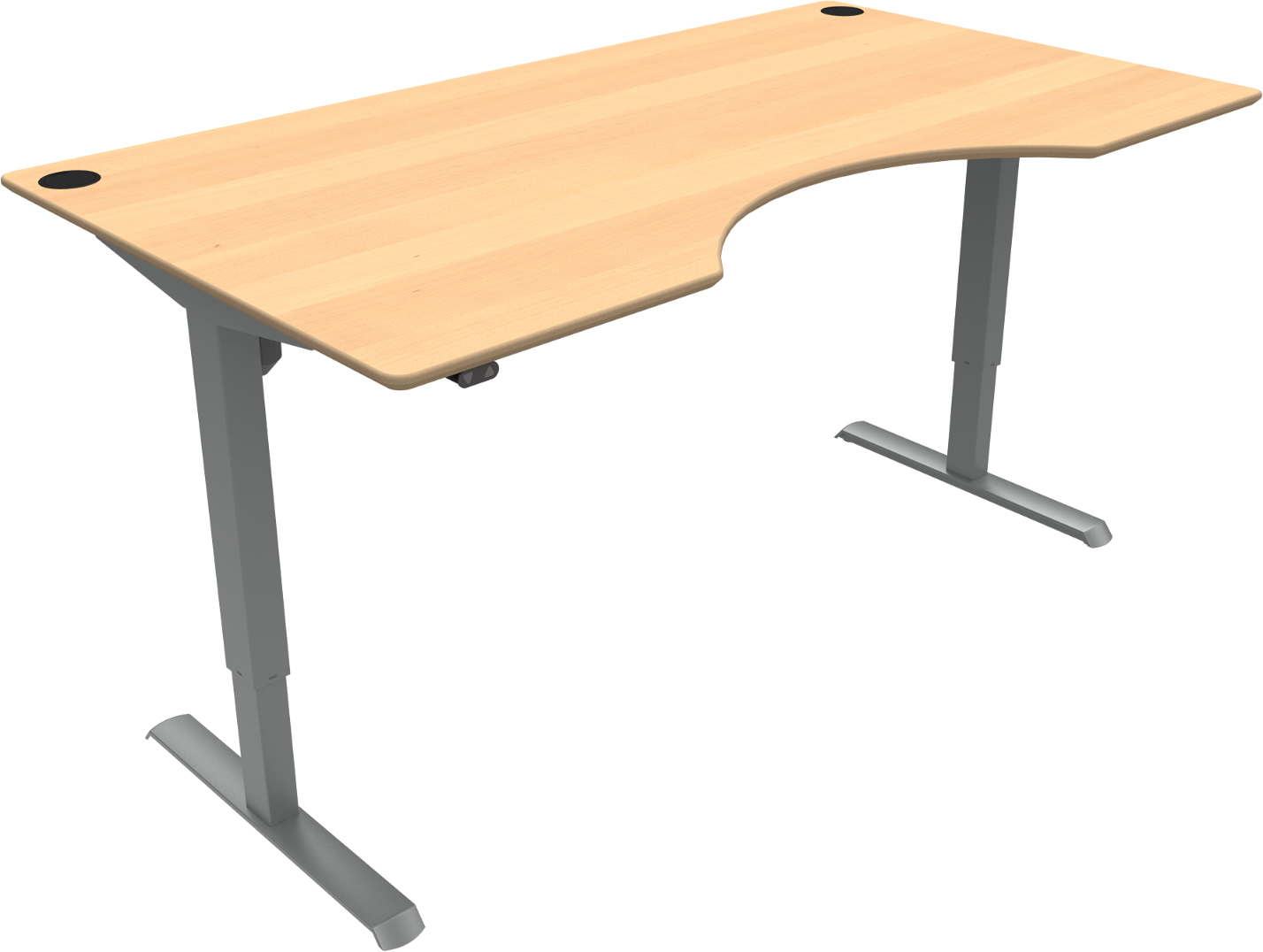 Ergonomisk Hæve-Sænkebord i Naturbøg - 180x100 cm