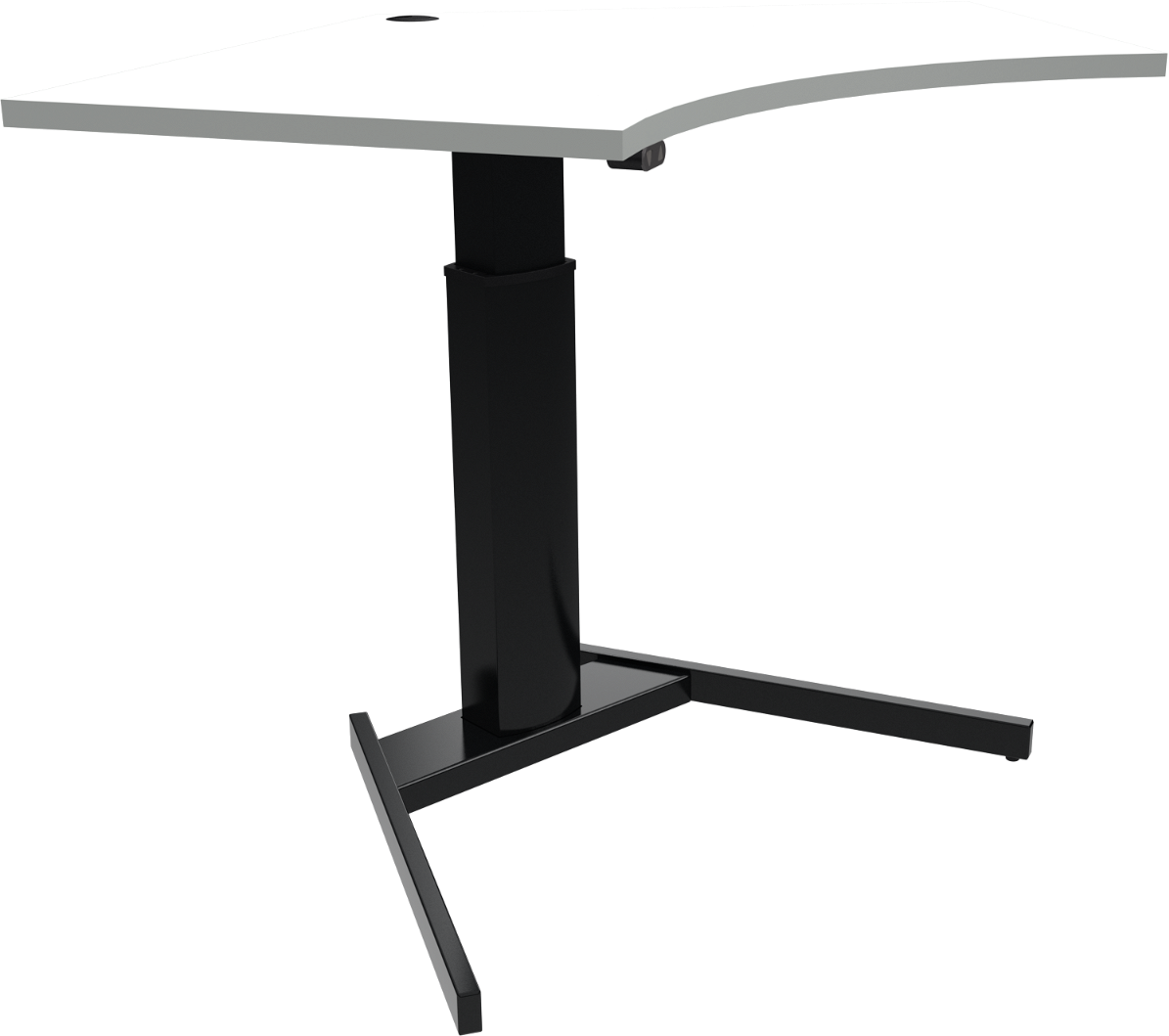 Hæve-sænkebord Zennord Optiheight Femkantet Enkeltben Justerbart Skrivebord Hvid Sort 68-120 Cm