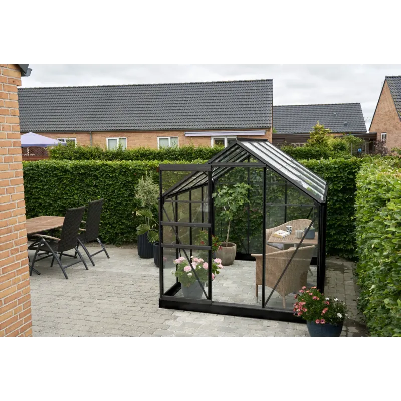 Halls Drivhus Popular 86 Sort     Mm Glas F09708