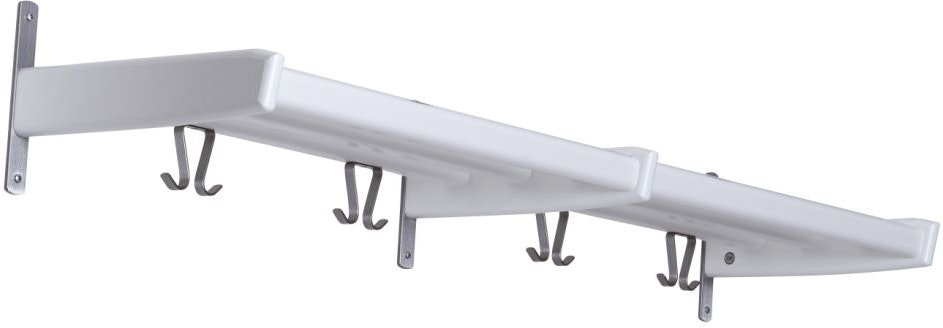 Elegant Hattehylde Knagerække i Hvidlakeret Birketræ