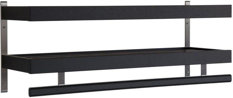 Hattehylde Knagerække Nadja i Sortbejdset Egetræ 100x29 cm