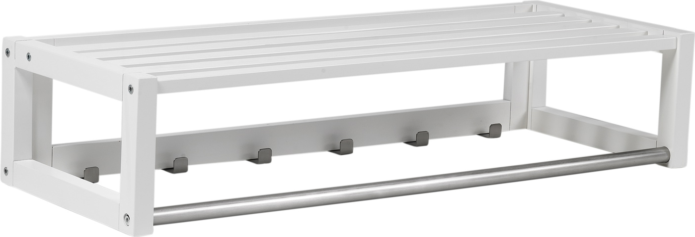 Hattehylde Rowico Confetti  Hvid Lakeret Mdf Og Massiv Birk 80ã 30 Cm Med Metalstang Og Kroge
