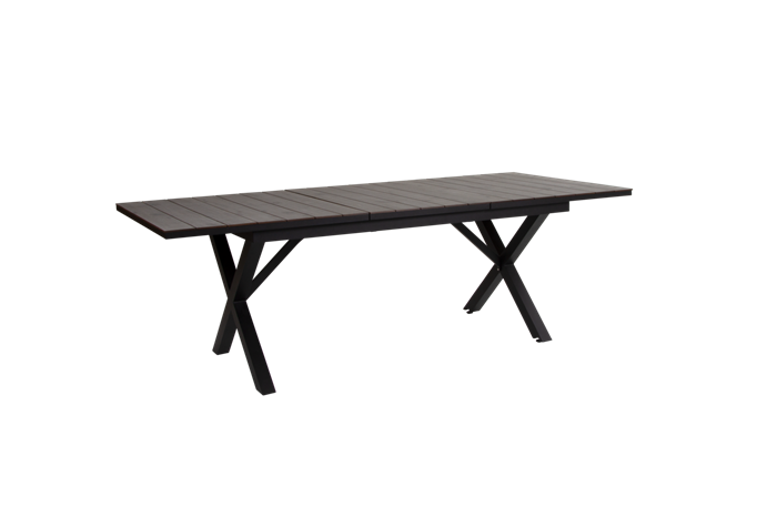 Hillmond 166 Cm Grå Plade Sort Stel  Havebord Brafab Enggården Havemøbler