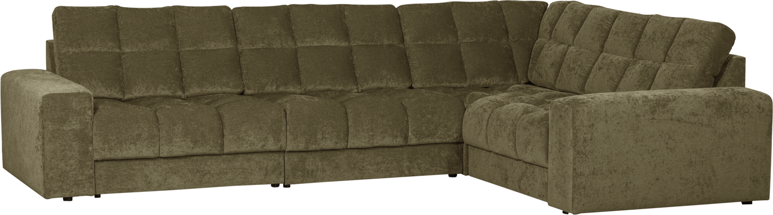 Hjørnelounge-sofa Højrevendt Woood Second Date - Grøn Stil