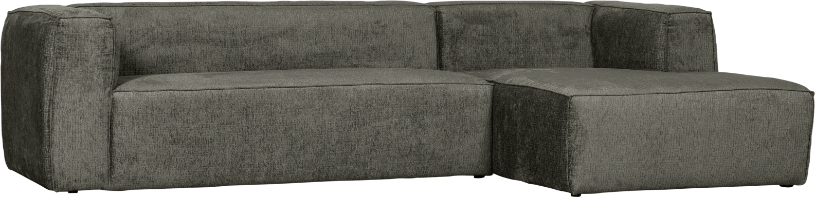 Hjørnesofa Højrevendt Woood Bean Mørkegrå Velour 305x175 Cm