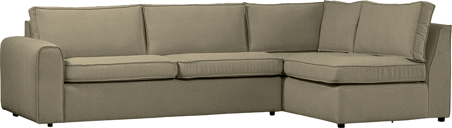 Hjørnesofa Højrevendt Woood Freek Lysegrøn Polyester L284   B175   H80 Cm
