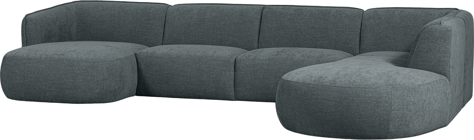 Hjørnesofa Højrevendt Woood Polly Blågrøn Polyester 353ã 245 Cm Exclusive Collection