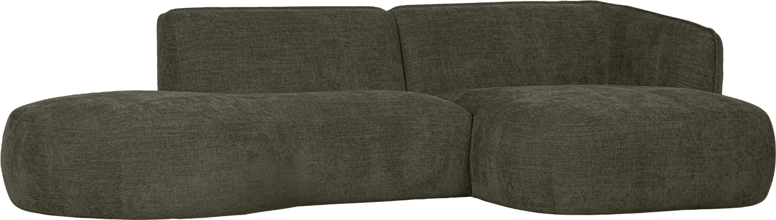 Hjørnesofa Højrevendt Woood Polly Grøn Polyester H71   B278   D150 105 Cm