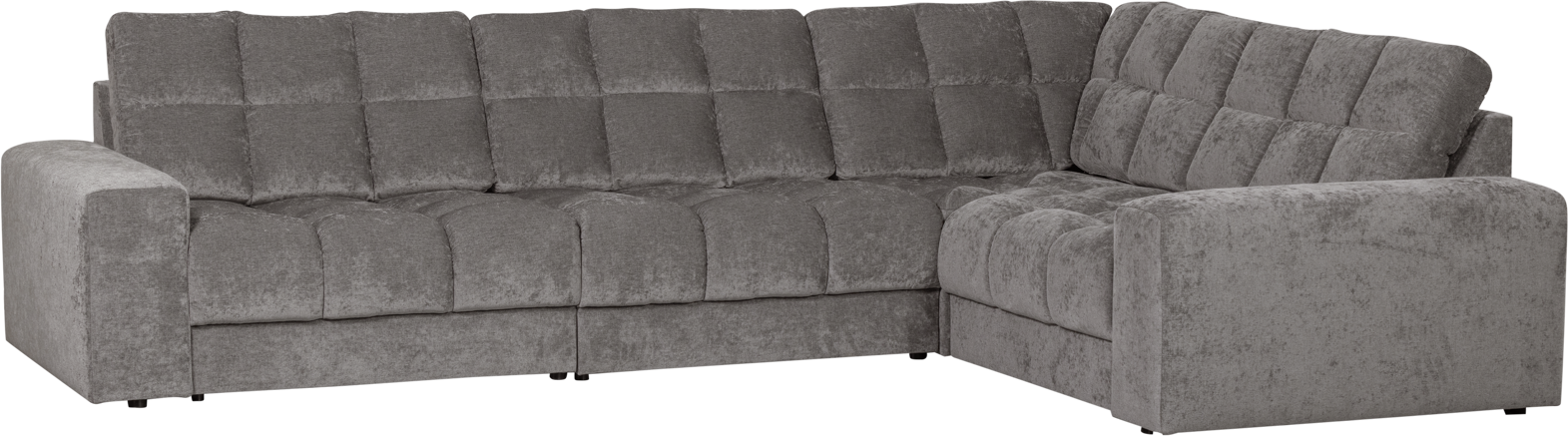 Hjørnesofa Højrevendt Woood Second Date i Grå Polyester
