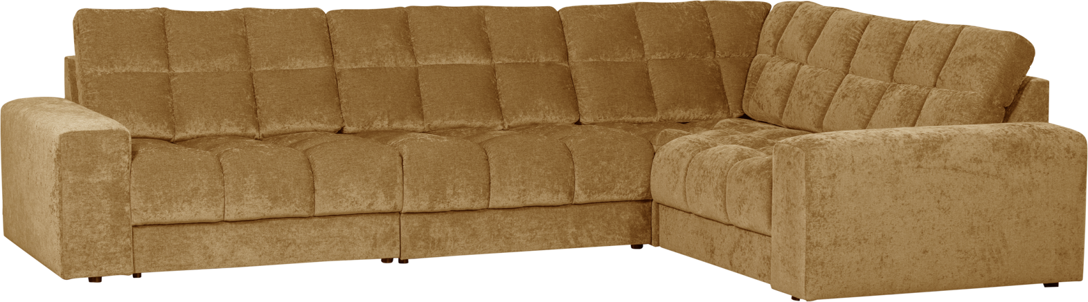 Hjørnesofa Højrevendt Woood Second Date i Guld Polyester