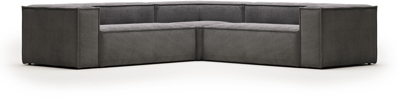 Elegant Hjørnesofa i Grå Fløjl fra Kave Home