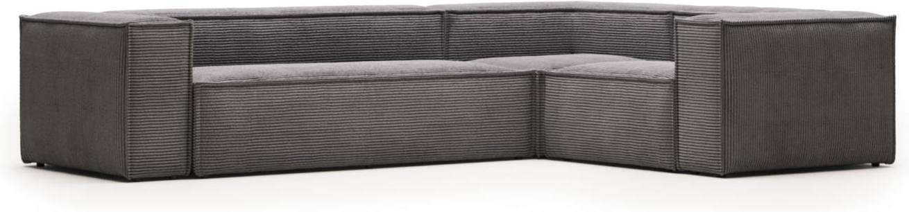 Elegant Hjørnesofa i Grå Fløjl fra Kave Home