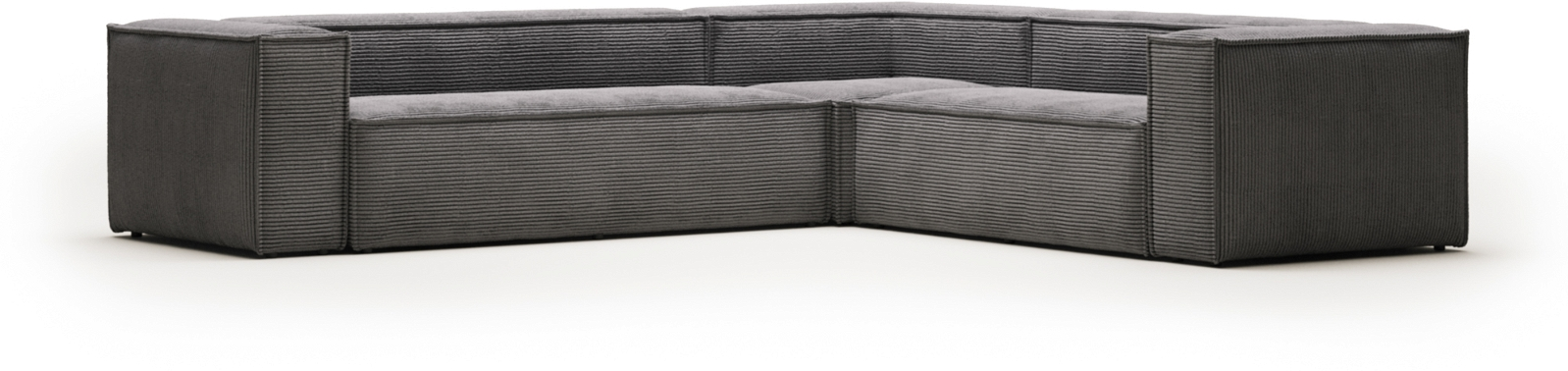 Moderne Grå Hjørnesofa i Fløjl fra Kave Home - 320x290 cm