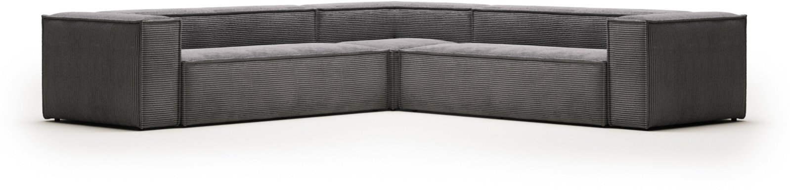 Elegant Hjørnesofa Kave Home Blok i Grå Fløjl - 6 personer