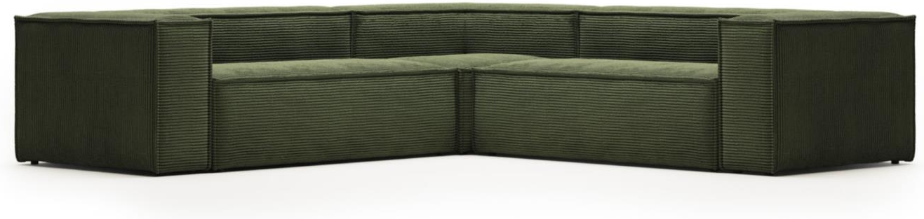 Elegant Hjørnesofa Kave Home Blok i Grøn Corduroy
