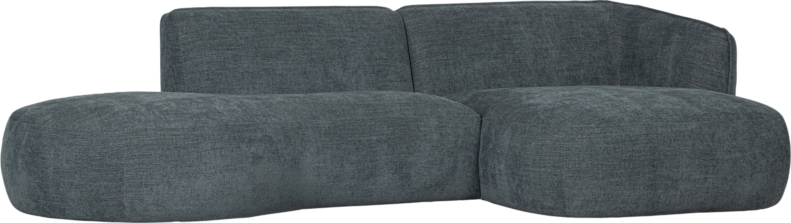Hjørnesofa    -sofa Højrevendt Woood Polly Blå Grøn Polyester 278x150 Cm