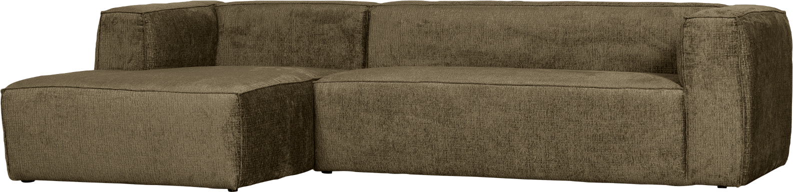 Hjørnesofa med Chaiselong Venstrevendt - Grøn Velour 305x175 cm