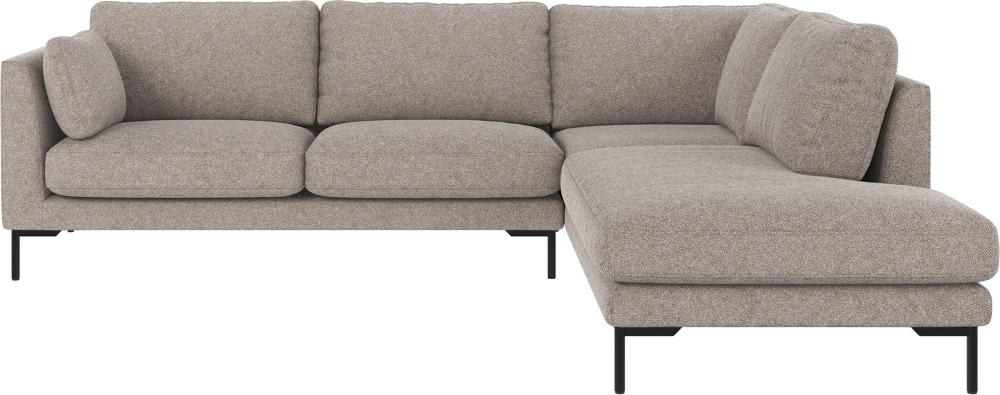 Hjørnesofa Rowico Corwin Højrevendt Grå Sort Bobby   Polyesterstof H83ã B266ã D226 Cm Loungesofa