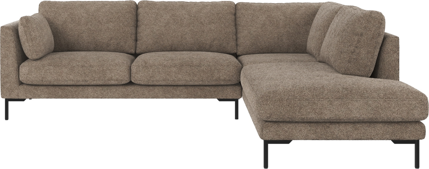 Hjørnesofa Corwin fra Rowico - Mørk Beige med Metalben