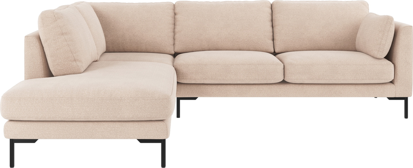 Hjørnesofa Rowico Corwin Skandinavisk Design Venstrevendt H83 B266 D226 Cm Lysebeige Rita Polyester Metalben