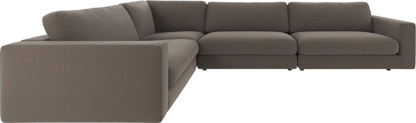 Hjørnesofa Rowico Duncan Skandinavisk Design Mellemgrå Rita Polyester Modul 345x233 Cm