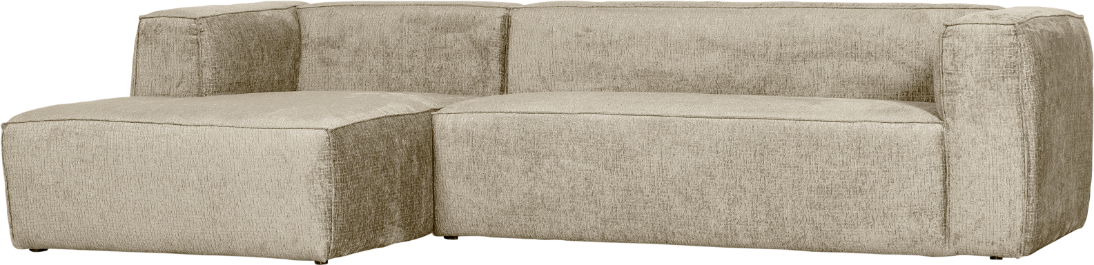 Elegant Venstrevendt Hjørnesofa i Creme Velour