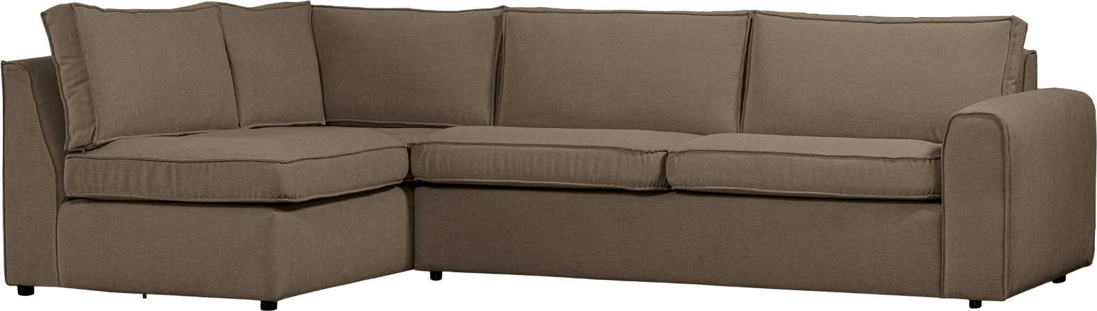 Hjørnesofa Venstrevendt Woood Freek Mørkt Sand Melange Polyester    -sofa 284x175x80 Cm