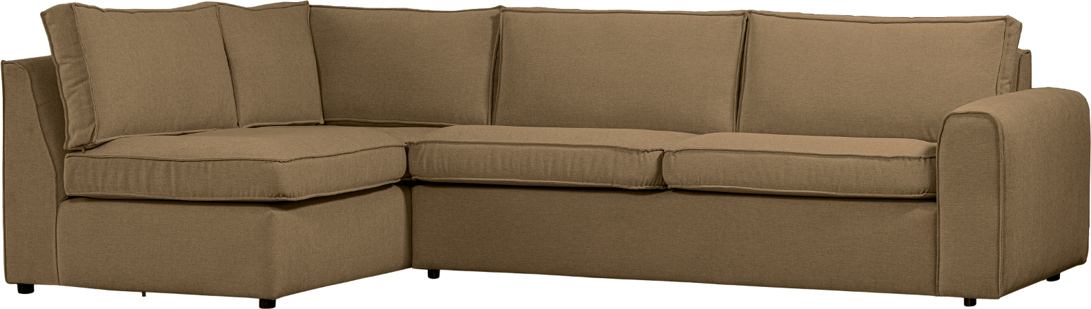 Hjørnesofa Venstrevendt Woood Freek Polyester Lysebrun L284   D175   H80 Cm