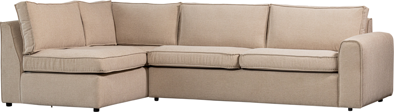 Hjørnesofa Venstrevendt Woood Freek 284x175 Cm Varm Beige Polyester