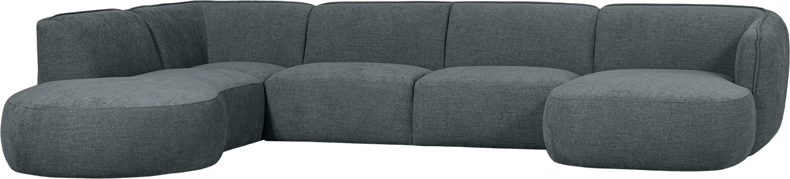 Hjørnesofa Venstrevendt Woood Polly   Blå Grøn Polyester 353x245 Cm