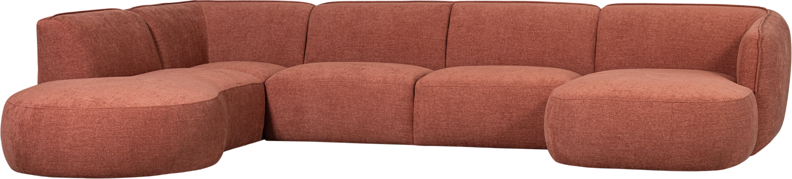 Hjørnesofa Venstrevendt Woood Polly Lyserød Vævet Polyester 353ã 150 Cm